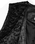 Punk Rave Mens Gothic Aristocrat Houndstooth Damask Waistcoat Vest - Black & White