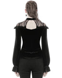 Dark In Love Fateless Gothic Velvet & Lace Top