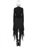 Punk Rave Womens Gothic Grunge Waistcoat Sleeveless Cloak Cape Shrug Black Mesh