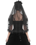 Eva Lady Dark Gothic Wedding Flowered Veil