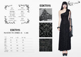 Eva Lady Long Baroque Gothic Flocked Velvet Maxi Dress With Shoulder Cape