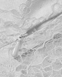 Dark In Love Womens Romantic Gothic Embroidered White Lace Mermaid Dress