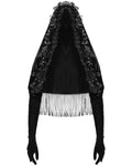 Eva Lady Womens Dark Gothic Velvet Hooded Cape With Gloved Sleeves