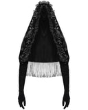 Eva Lady Womens Dark Gothic Velvet Hooded Cape With Gloved Sleeves