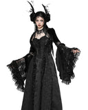 Dark In Love Womens Elegant Gothic Flared Sleeve Velvet & Lace Bolero Shrug