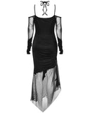 Punk Rave Womens Demonica Printed Gothic Mesh Dress