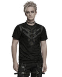 Punk Rave Mens Apocalyptic Gothic Shredded Fishnet Inset T Shirt Top
