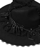 Punk Rave Womens Gothic Dragon Spine Chained Wide Brim Hat