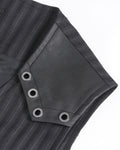 Devil Fashion Mens Tennyson Striped Gothic Waistcoat - Black