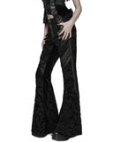 Punk Rave Womens Baroque Gothic Rose Flared Pants