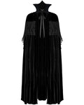 Punk Rave Womens Dark Regency Gothic Studded Velvet & Lace Cloak