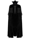 Punk Rave Womens Dark Regency Gothic Studded Velvet & Lace Cloak