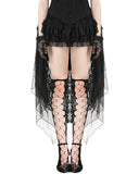 Dark In Love Gothic Burlesque Lace Structured Bustle Lift Skirt