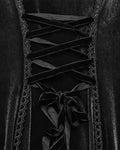 Punk Rave Daily Life Womens Long Gothic Velvet Applique Maxi Dress - Black
