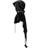 Punk Rave Daily Life Womens Velvet Gothic Lolita Hooded Split Tails Bolero Cape - Black