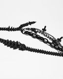 Punk Rave Womens Apocalyptic Gothic Dragon Bone Skull Necklace
