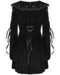 Punk Rave Womens Gothic Velvet Mini Dress With Oversize Embellished Collar - Black