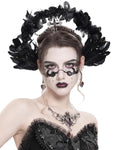 Eva Lady Womens Gothic Crucifix Featheread Headpiece Fascinator