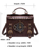 Penny Dreadful Womens Steampunk Clock Handbag Shoulder Bag Brown Faux Leather