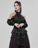 Devil Fashion Womens Gothic Beaded Evening Handbag - Black