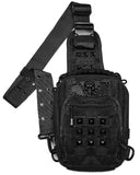 Punk Rave Mens Apocalyptic Gothic Studded Skull Cross Body Backpack Bag