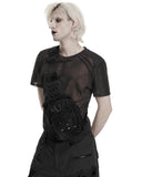 Punk Rave Mens Apocalyptic Gothic Studded Skull Cross Body Backpack Bag