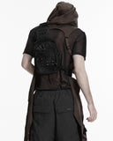 Punk Rave Mens Apocalyptic Gothic Studded Skull Cross Body Backpack Bag