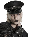 Punk Rave Mens Gothic Cyberpunk Studded Military Cap Hat