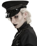 Punk Rave Mens Gothic Cyberpunk Studded Military Cap Hat