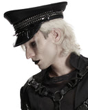 Punk Rave Mens Gothic Cyberpunk Studded Military Cap Hat