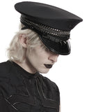 Punk Rave Mens Gothic Cyberpunk Studded Military Cap Hat