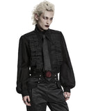 Punk Rave Mens Dark Gothic Paisley Jacquard Rose Neck Tie - Black & Red
