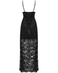 Punk Rave Daily Life Long Gothic Rose Lace Side Split Maxi Dress