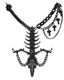Punk Rave Womens Apocalyptic Gothic Dragon Bone Skull Necklace