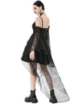 Dark In Love Womens Gothic Lolita Jacquard & Lace Fishtail Prom Dress