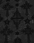 Punk Rave Womens Gothic Flocked Mesh Crucifix Top