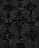 Punk Rave Womens Gothic Flocked Mesh Crucifix Top