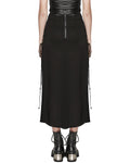 Punk Rave Daily Life Dark Punk Cross Side-Split Maxi Skirt