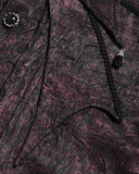 Devil Fashion Mens Gothic Aristocrat Jacquard Cravat Batwing Collar Dress Shirt - Red