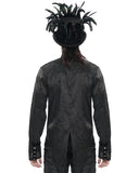 Devil Fashion Mens Gothic Split Tails Jacquard & Lace Shirt & Bowtie - Black