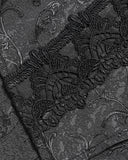Devil Fashion Mens Gothic Split Tails Jacquard & Lace Shirt & Bowtie - Black