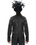 Devil Fashion Mens Gothic Split Tails Jacquard & Lace Shirt & Bowtie - Black & Red