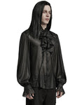 Punk Rave Mens Romantic Gothic Dark Shimmer Chiffon Ruffled Poet Shirt