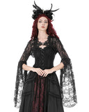 Dark In Love Womens Elegant Gothic Lace Bell Sleeve Bolero Shrug