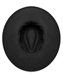 Punk Rave Daily Life Womens Gothic Beaded Wide Brim Fedora Hat - Black