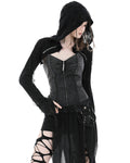 Dark In Love Womens Apocalyptic Punk Shredded Hooded Bolero Shrug