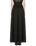 Dark In Love Long Gothic High-Waisted Lace Embellished Maxi Skirt