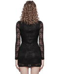 Punk Rave Daily Life Elegant Gothic Lace Applique Mini Dress