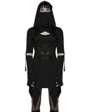 Punk Rave Womens Apocalyptic Gothic Hooded Mini Dress