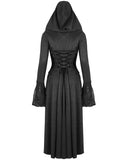 Devil Fashion Womens Long Gothic Fringed Hood Cloak Coat - Black